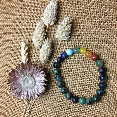 Bracelet 7 Chakras & Zoîzite Rubis