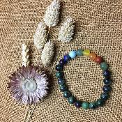 Bracelet 7 Chakras & Zoîzite Rubis