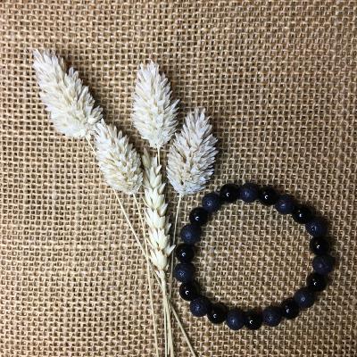 Bracelet onyx & pierre de lave