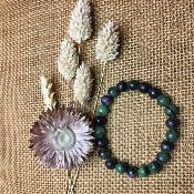Bracelet 7 Chakras & Zoîzite Rubis