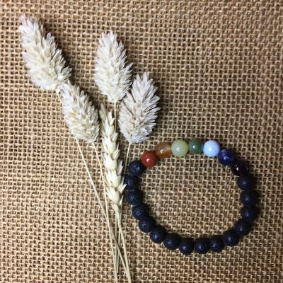 Bracelet 7 Chakras & Pierre de lave