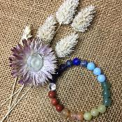 Bracelet 7 Chakras & Zoîzite Rubis