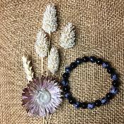 Bracelet Onyx & Obsidienne flocon de neige