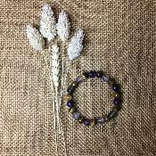 Bracelet Oeil de tigre & Fluorite violette